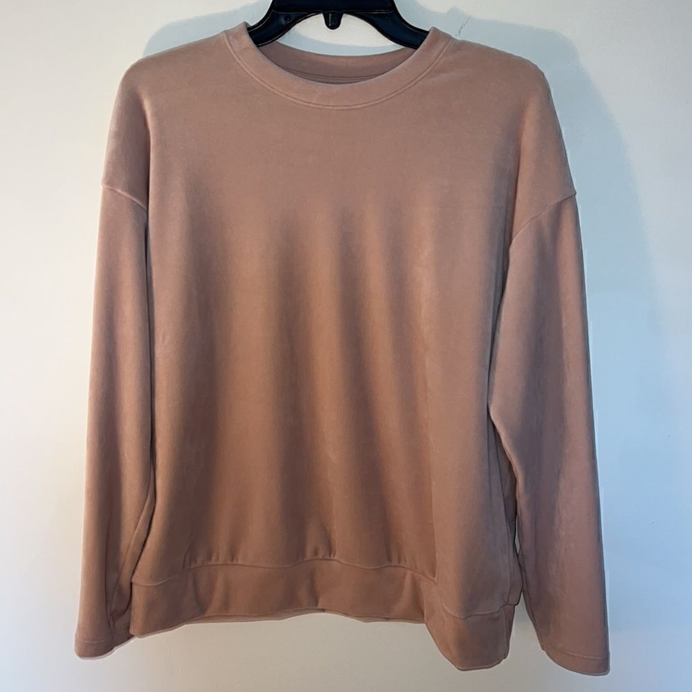 Women’s M Luxe Luxury Butter soft velour Pink sweatshirt & jogger pants - Picture 12 of 13